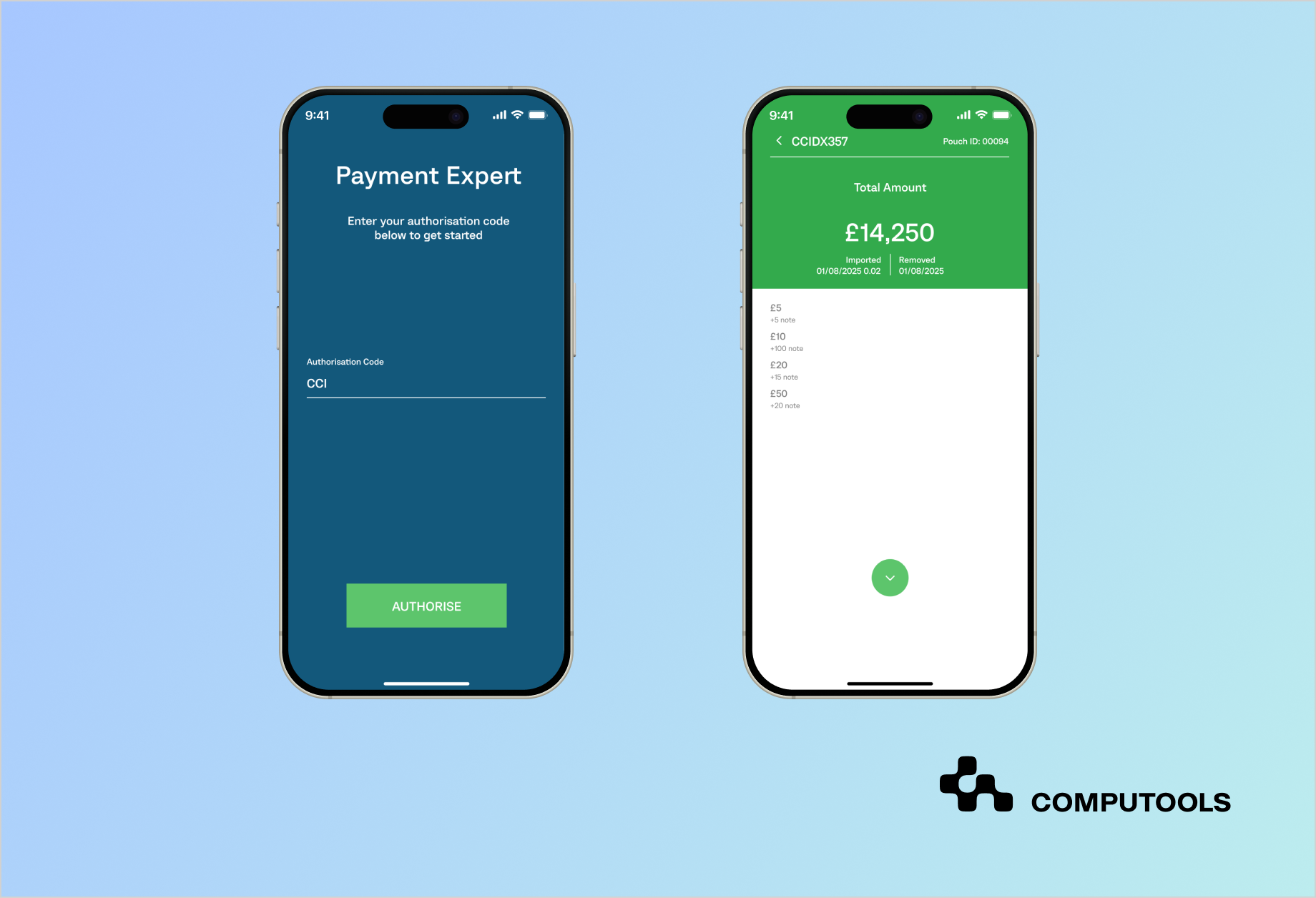 Modernized cash-handling Android app