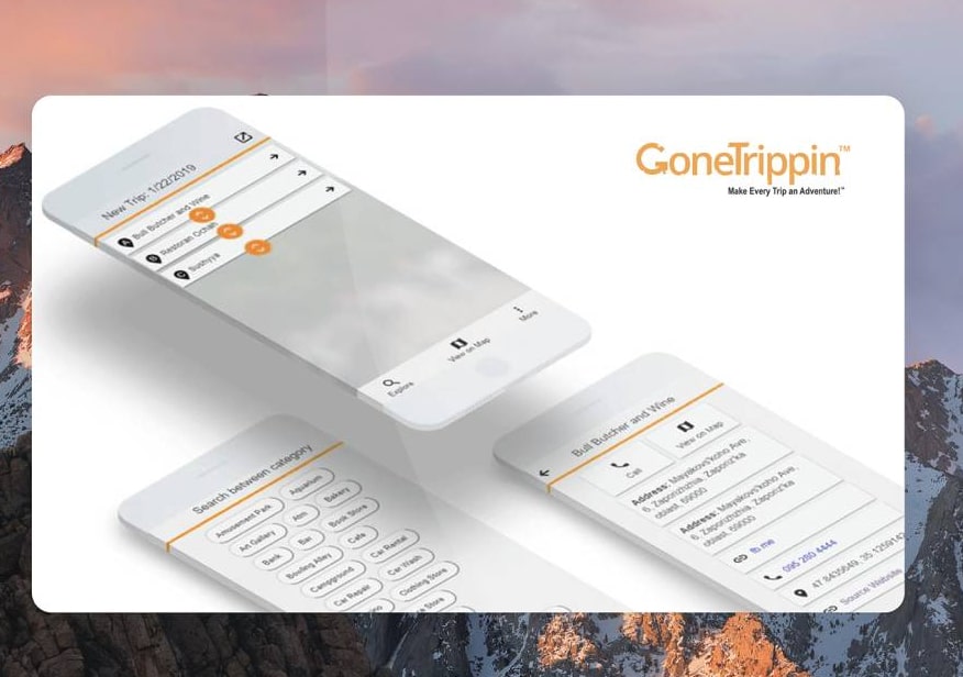 gonetrippin user interface
