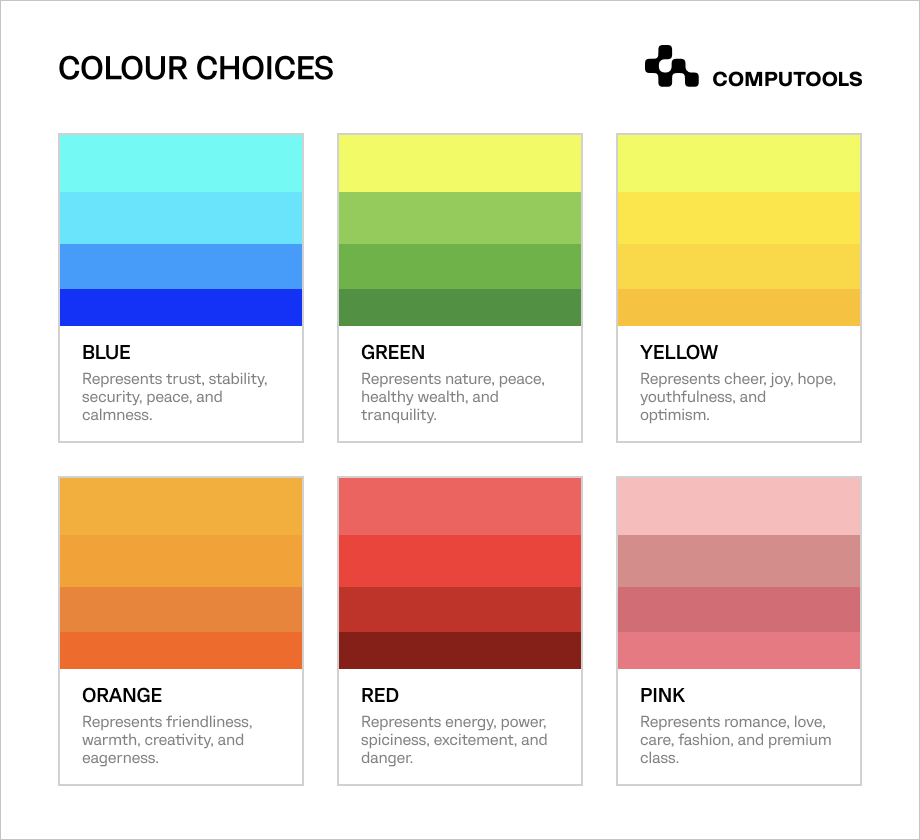 Colour choices table