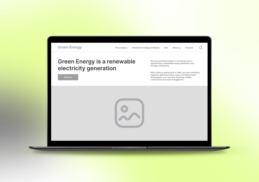 green energy wireframes