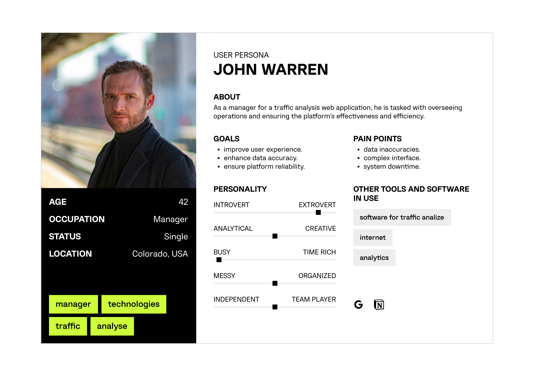 webapp compass user persona