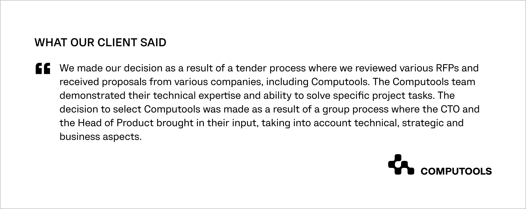 Apparel case client testimonial